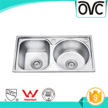 Fregadero de la cocina de acero inoxidable rápido de doble tazón de fuente de la venta Fregadero de la cocina de acero inoxidable rápido de doble cuenco de la venta caliente